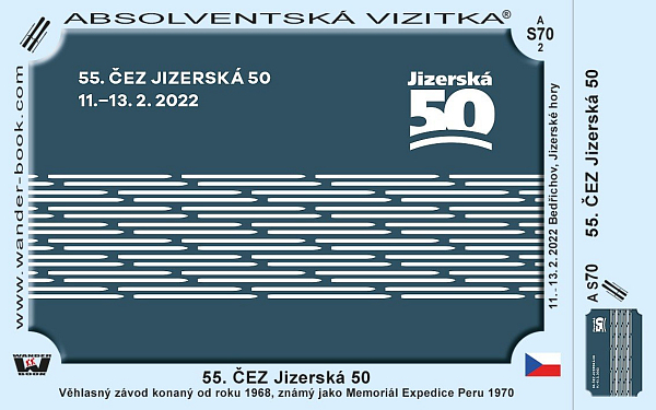 Turistická vizitka Jizerská 50 z roku 2022