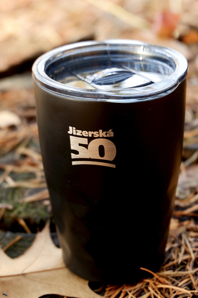 Termo hrnek Jizerská 50 černý  s laserovaným logem