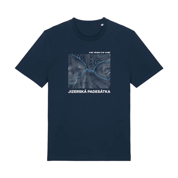 Tričko pánské tmavě modré Jizerská 50 - vrstevnice kolekce 2026