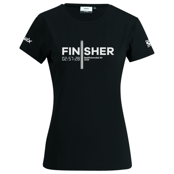 FINISHER tričko antracitové  Swix Jizerská 50 s tvým cílovým časem